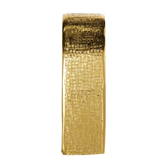 9" Gold Aluminum Slanted Heart Sculpture with Textured Exterior